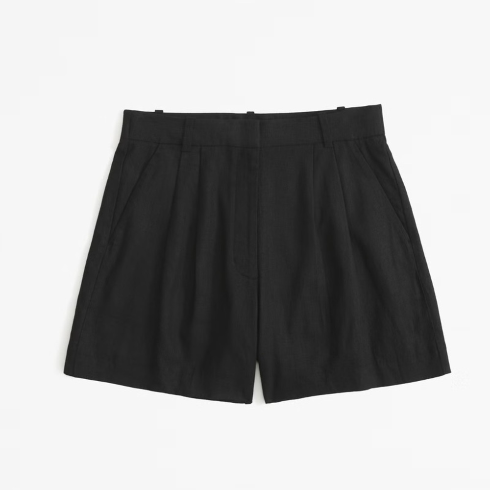 Abercrombie & Fitch Linen Blend Shorts Black